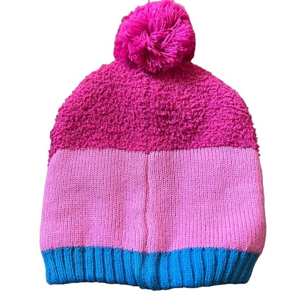 Dreamworks Trolls Winter Hat Size 2T-5T Pink Blue Poppy Troll Face Very Fun - Picture 2 of 4